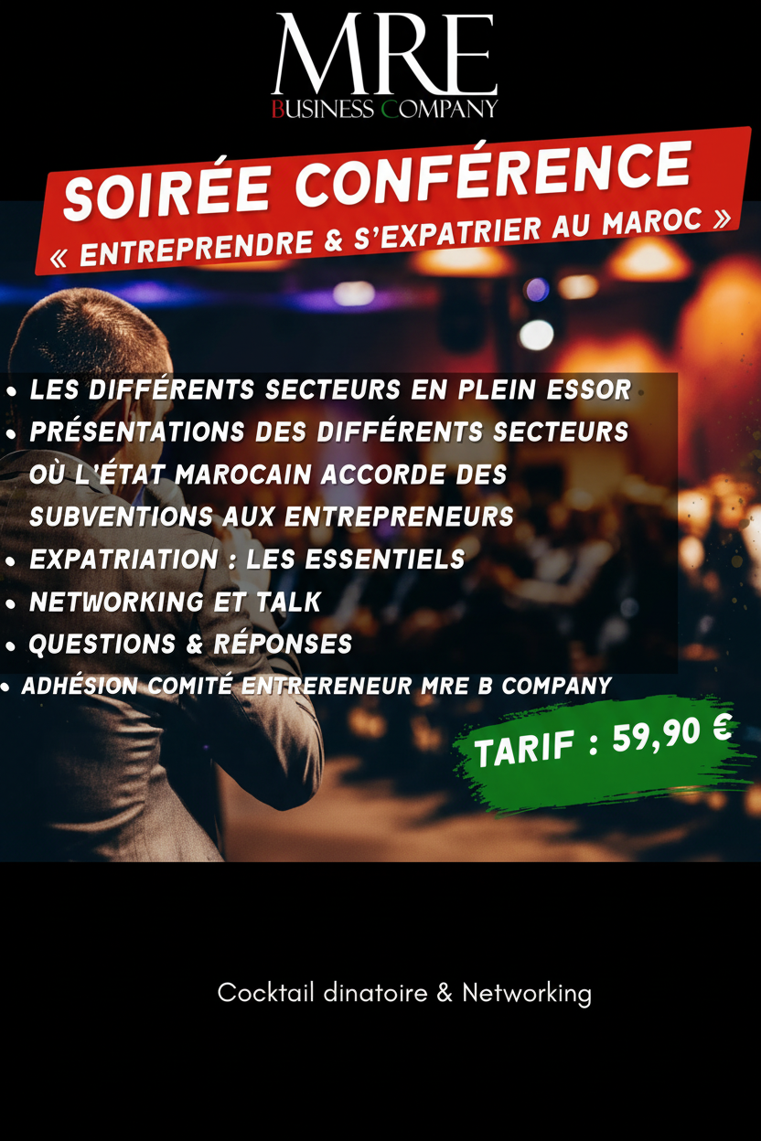 Soirée conférence « Entreprendre & s’expatrier au Maroc » le 11/04/2026